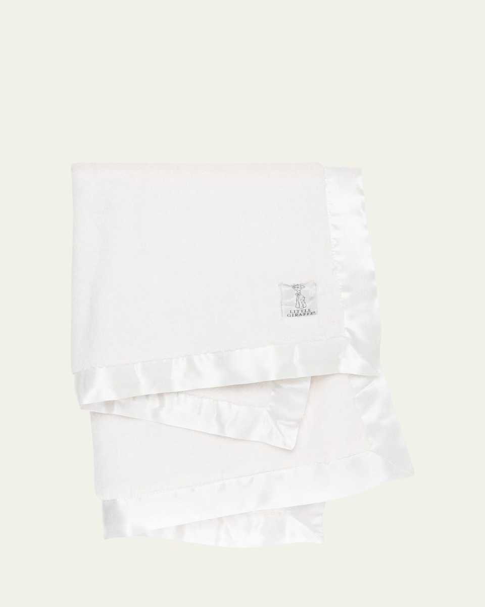 Luxe Solid Plush Baby Blanket w/ Solid Border